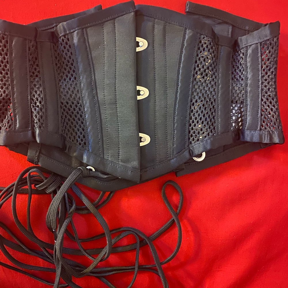 Mystic City mesh and satin corset waist cincher